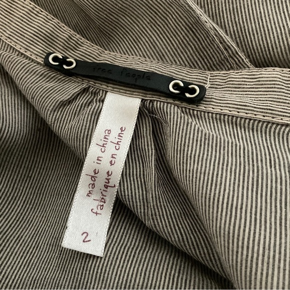 Vintage Free People Silk Blend Blouse Sz XS Ruffle Semi Sheer Open Button Y2K - Picture 14 of 15